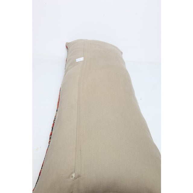 Handwoven Rug Motif Bohemian Cushion-- Boho Heriz Rug-Inspired Throw Pillow -16'' X 43'' For Sale - Image 10 of 10