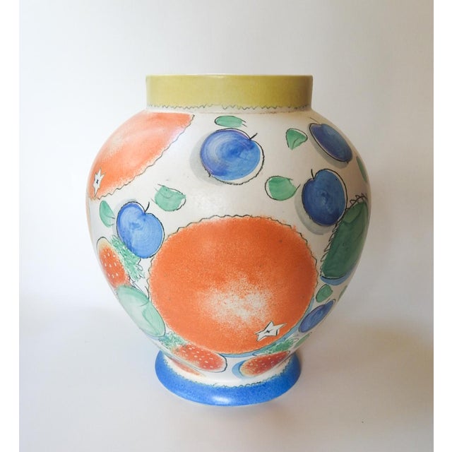 Late 20th Century Late 20th Century Angela Atkinson Hand Painted Fruit Vase For Sale - Image 5 of 6