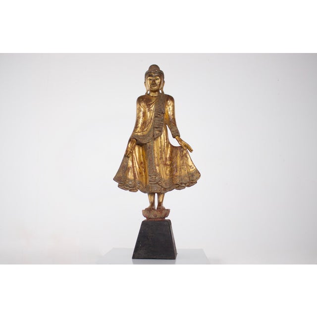 Burmese Artist, Mandalay Buddha Sculpture, 19th Century, Wood For Sale - Image 4 of 11