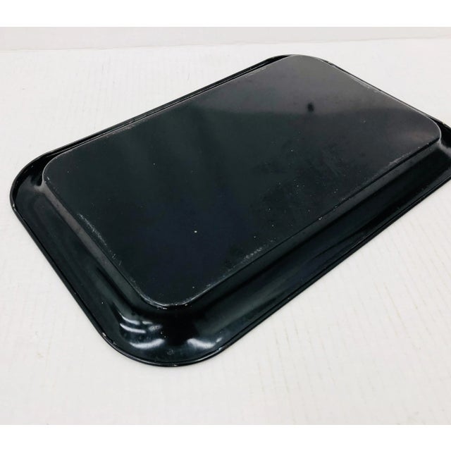 Black Vintage Floral Tray For Sale - Image 8 of 9
