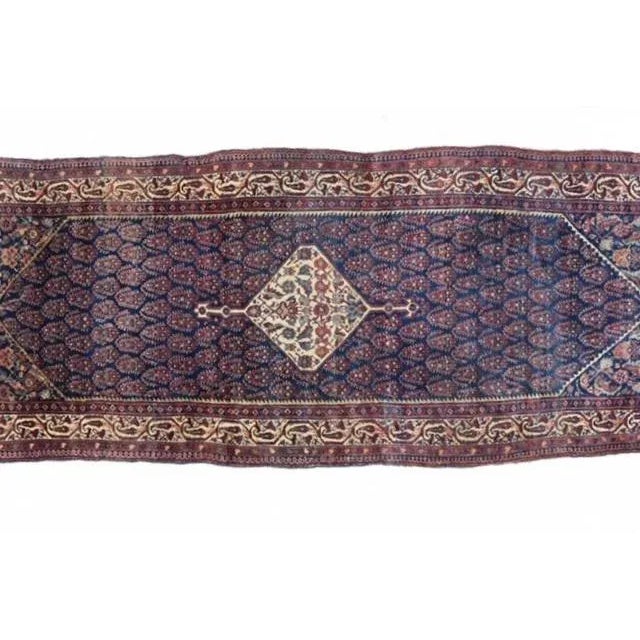 Wool on wool pile genuine hand made antique North East Persian rug-