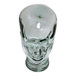 Sculptural Glass Bottle Head Figure For Sale