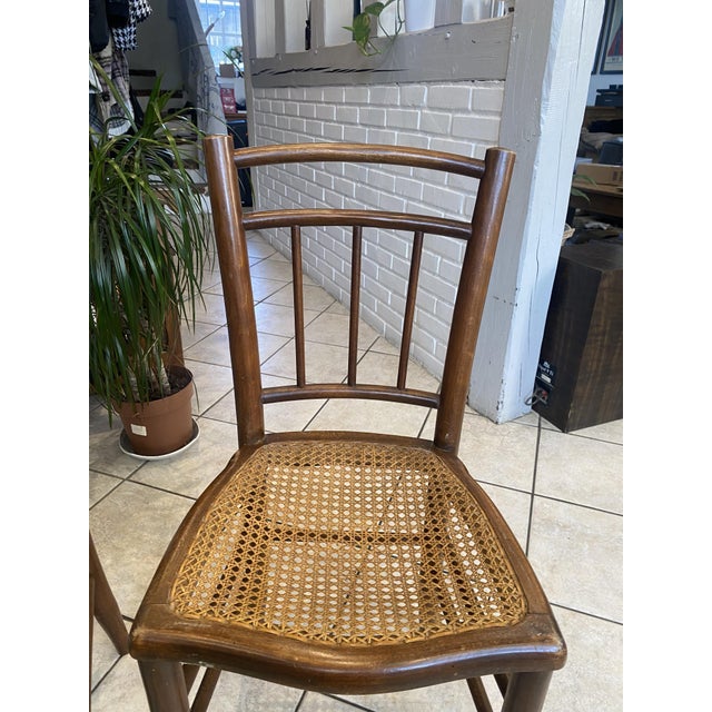Antique Cane and Wood Chairs, 1890s, Set of 2 For Sale - Image 9 of 17