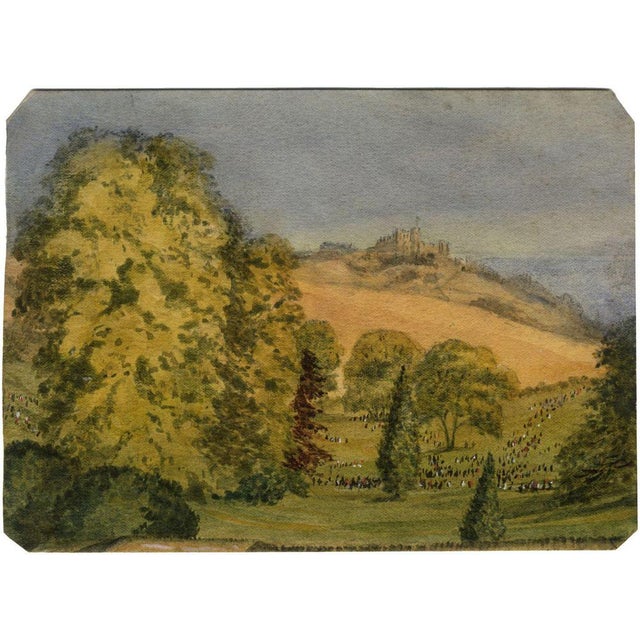 An original 19th-century watercolour painting Dover Castle & Parkland with Figures.A particularly appealing 19th-century...
