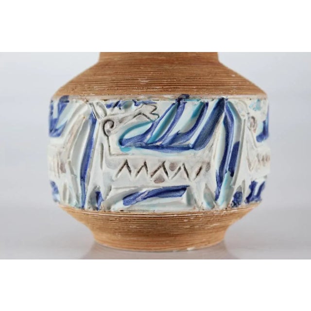 Mid-Century Modern Italian Fratelli Fanciullacci Vase with Embossed Decoration of Fantasy Animals, 1960s For Sale - Image 3 of 10