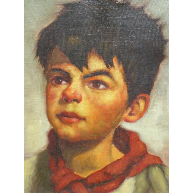 Ruth Mayer, Portrait of a Young Boy, Oil on Canvas, Framed For Sale - Image 10 of 14