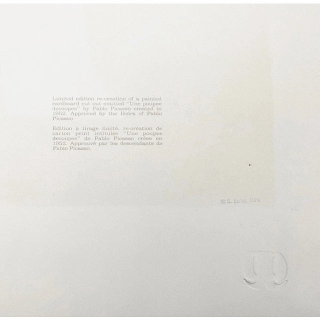 Cubism "Une Poupee Decoupee" 1980s Pablo Picasso Estate Lithograph For Sale - Image 3 of 3