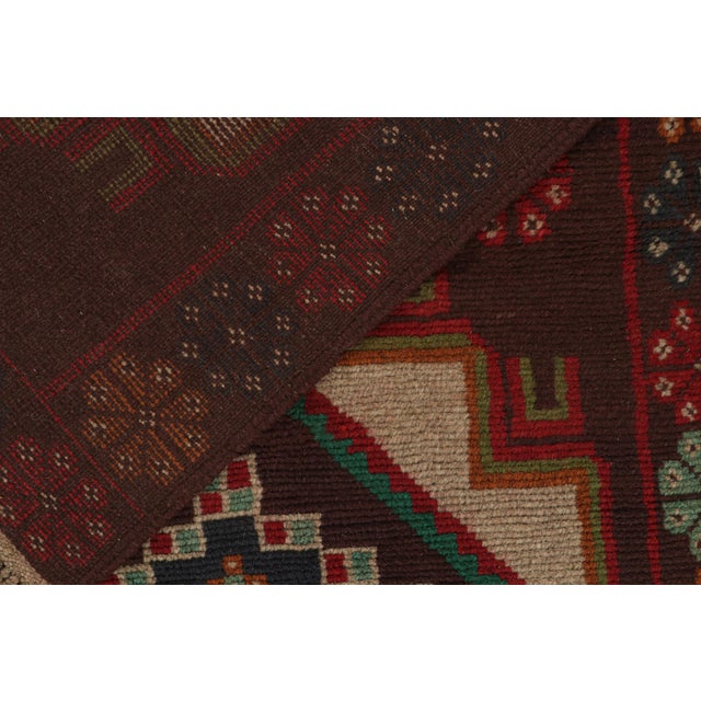 Textile Rug & Kilim’s Afghan Baluch Tribal Rug in Rust Tones With Geometric Medallions For Sale - Image 7 of 7