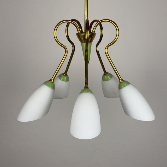Vintage Stilnovo Chandelier, Italy 1940-50s, 1950s For Sale - Image 9 of 18