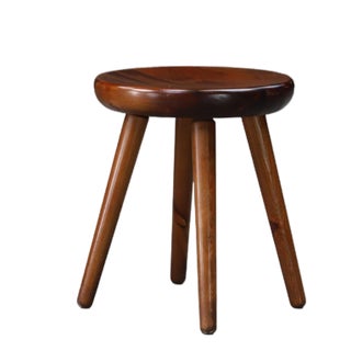 Mid-Century Modern French Beech Stool, 1960s For Sale