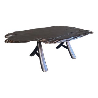 Andrianna Shamaris Live Edge Ebonized Coffee Table For Sale