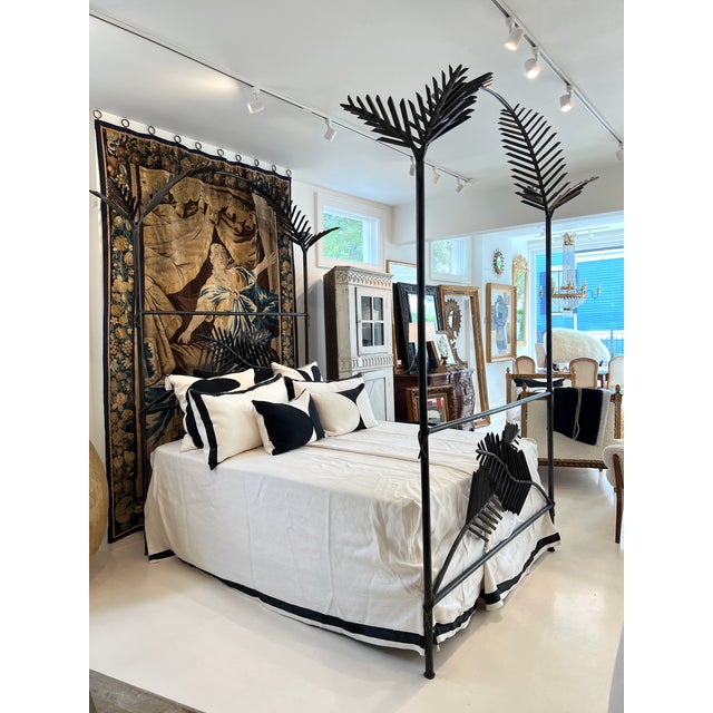 Mario Villa Late 20th Century Mario Villa Palm Bed - Queen For Sale - Image 4 of 12