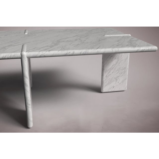 Not Yet Made - Made To Order Luna Rectangular Italian Carrara Marble Coffee Table 55" For Sale - Image 5 of 5