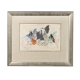 Antique Meiji Japanese Woodblock Print 'Arashiyama', by Kogyo Tsukioka, 1897 For Sale