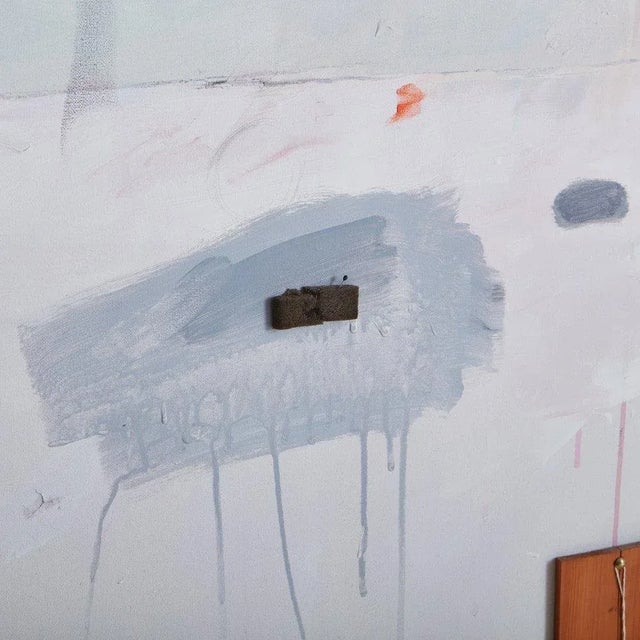 Textile "Domestic Issues" Modern Abstract Mixed-Media Painting on Canvas by Maxine Snider, 1990s For Sale - Image 7 of 11