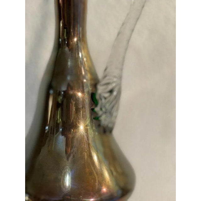 Vintage Enamelled and Silver-Plated Jug in Glass For Sale - Image 6 of 8