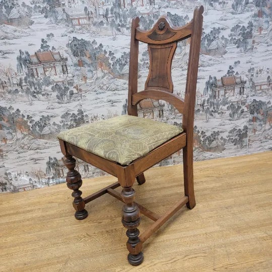 Wood Vintage Jacobean Stye Dining Table and Four Chairs For Sale - Image 7 of 9