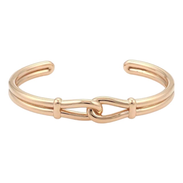Tiffany & Co. Picasso 18k Rose Gold Interlaced Loop Cuff Bangle Bracelet For Sale