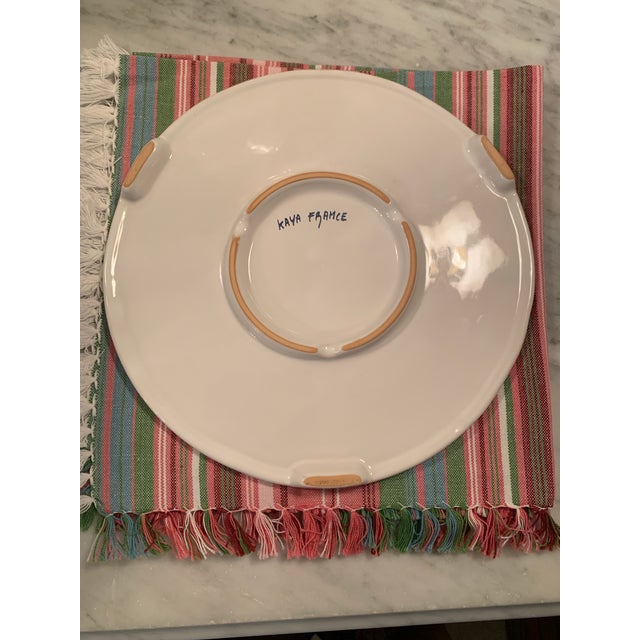 Mid 20th Century Vintage Hand Painted French Faience Trivet For Sale - Image 5 of 9