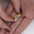 Metal 0.86 Carat Vibrant Green Oval Cut Emerald & Diamond in 14ky Gold Statement Ring, Size 7.25 For Sale - Image 7 of 8