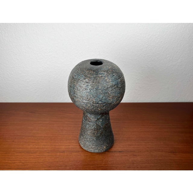 Vintage Brutalist German Studio Pottery Vase from Gerhard Liebenthron, 1981 For Sale - Image 12 of 16