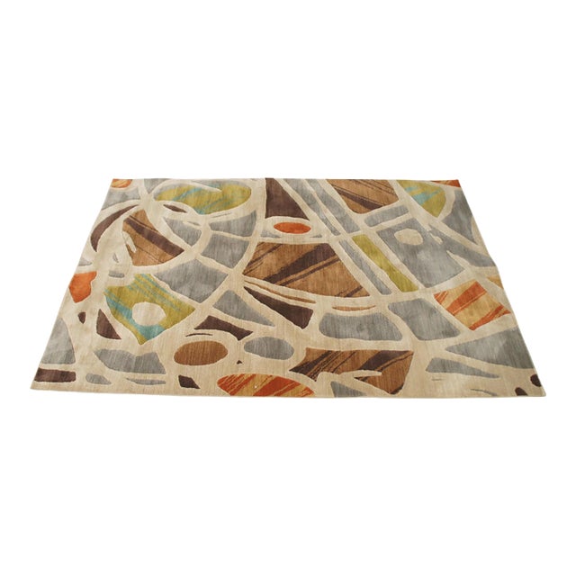 Karastan Artois Mathias Fog Abstract 74800-14114 Area Rug Carpet 5.5' X 8' For Sale