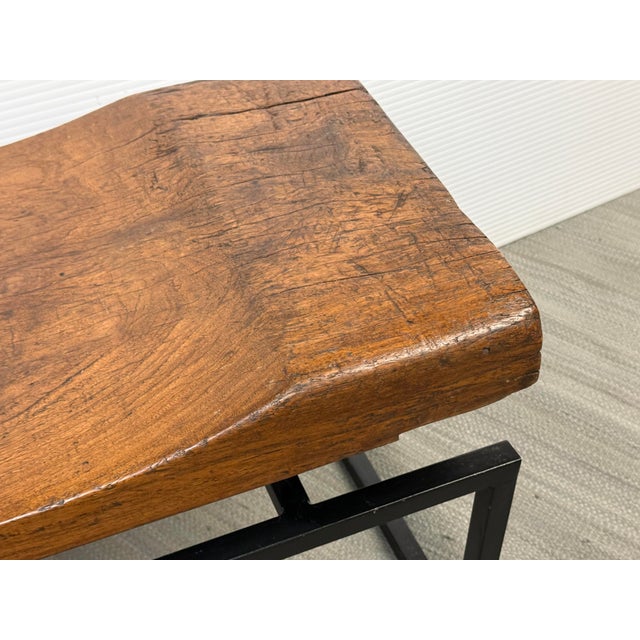 Rustic Live Edge + Contoured Bench Seat For Sale - Image 11 of 12