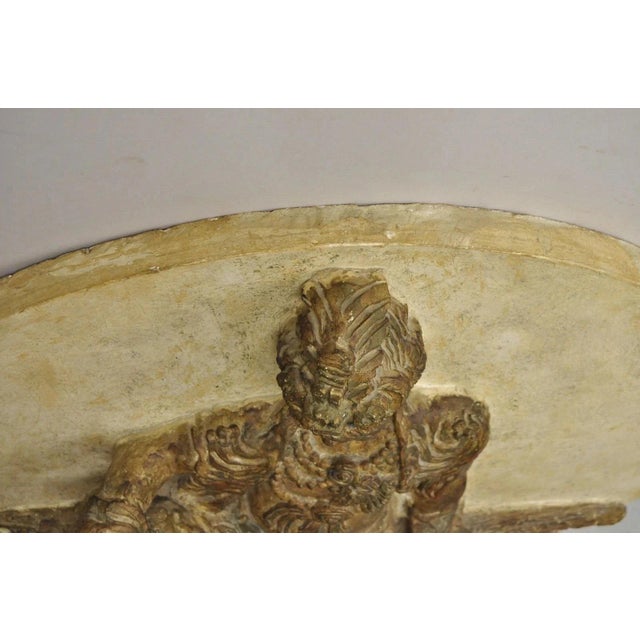 Vintage 43" Fiberglass Kuan Shih Yin Buddha Relief Round Wall Art Sculpture For Sale - Image 11 of 12