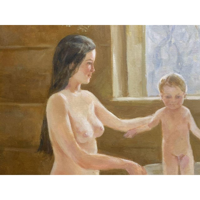 Oil Painting in the Bath Viktor Mikhailichenko For Sale - Image 10 of 11