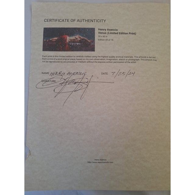 Venus 1996 by Henry Ascencio Limited Edition #49/75 Giclee on Canvas This piece was first printed and then the artist...