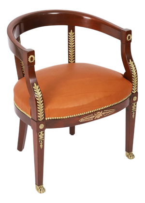 Antique 19th Century Empire Revival French Ormolu Mounted Armchair