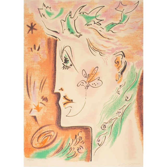 A 1970 Surrealist lithograph print by the French Modern artist André Masson (1896-1987). Titled Surrealist Woman, this...