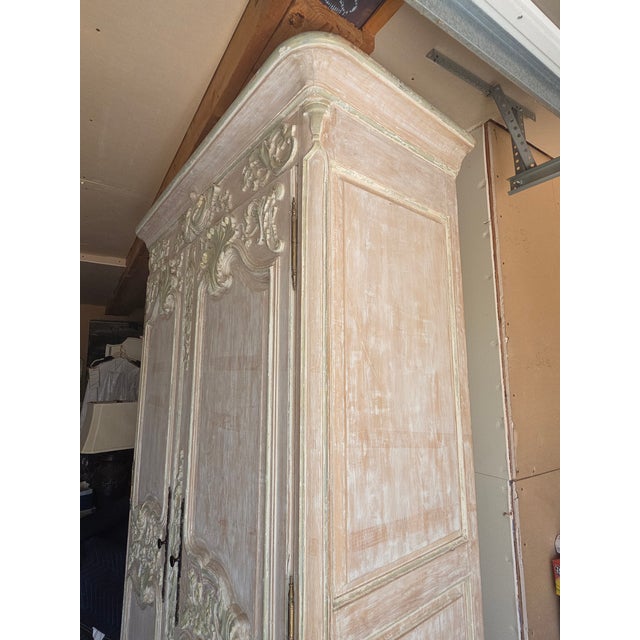 1990s Large White French Style Armoire With Interior Drawers For Sale - Image 5 of 12