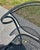 Mid 20th Century Wrought Iron Russell Woodard Pinecrest Barrel Back Mesh Pair of Chairs For Sale - Image 6 of 12