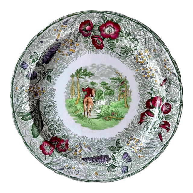 Spode "Field Sports" Polychrome Transferware Charger For Sale