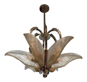 French Art Deco Chandelier with Geometric Flying Bird Motif by P. Maynadier