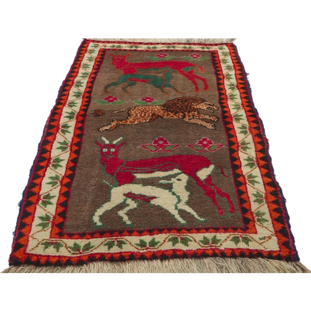 Late 20th Century Vintage Persian Qashqai Gabbeh Pictorial