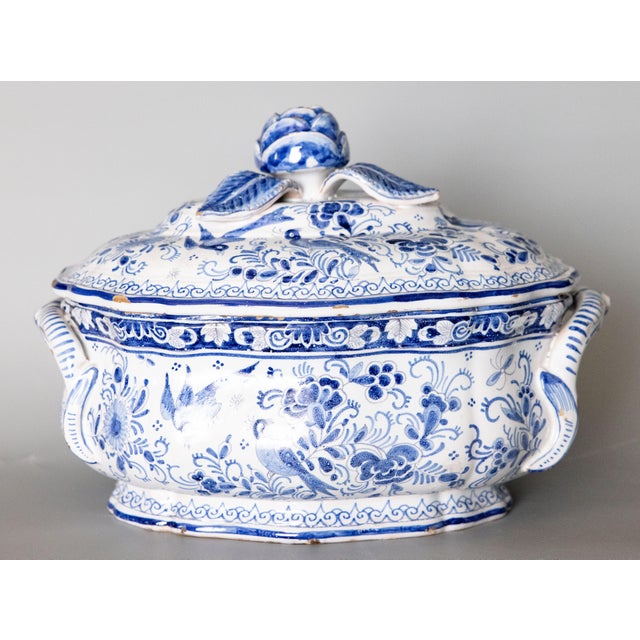 18th Century Antique Dutch Delft Faience Lidded Tureen For Sale - Image 9 of 13