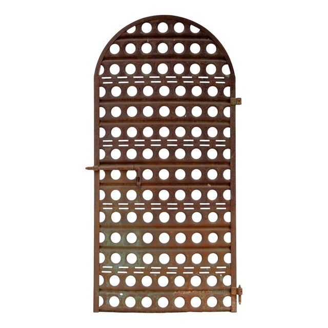 Industrial Vintage Copper Door in Iron, 1930s For Sale - Image 3 of 3