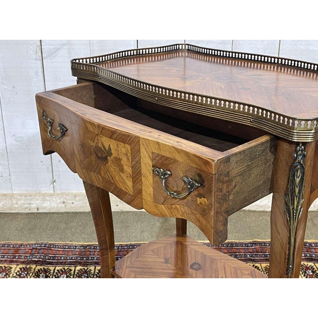 Wood Louis XV Style Side Table in Rosewood and Beech, 1970s For Sale - Image 7 of 14