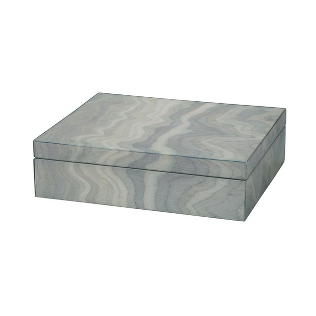 Elevation Decorative Box, Pale Blue Lacquer For Sale