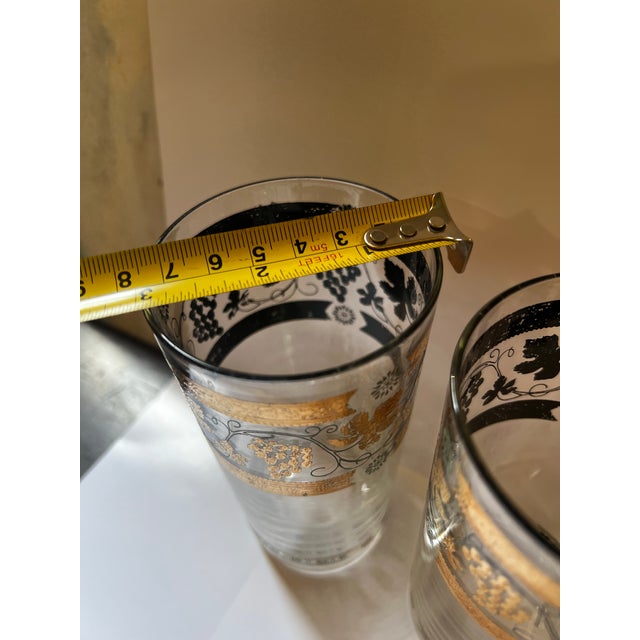 1970s Hollywood Regency 22kt Gold Briard Style Highball Cocktail Glasses - Pair For Sale - Image 9 of 10