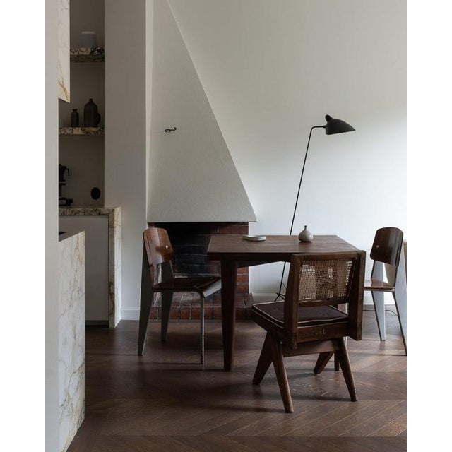 Squared Wooden Dining Table by Pierre Jeanneret, 1950s For Sale - Image 6 of 7