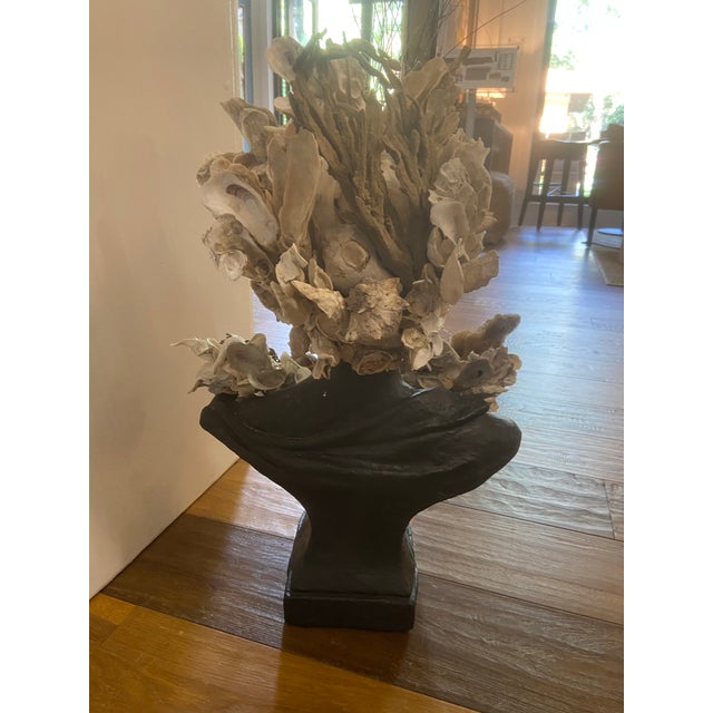 Shell Encrusted Bust by May River Neptune, Bluffton, Sc For Sale - Image 9 of 9