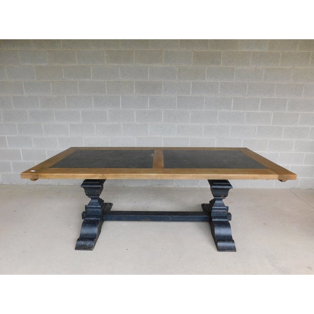 Arhaus Wilhelm Blue Stone Marble Top Dining Table For Sale - Image 12 of 12