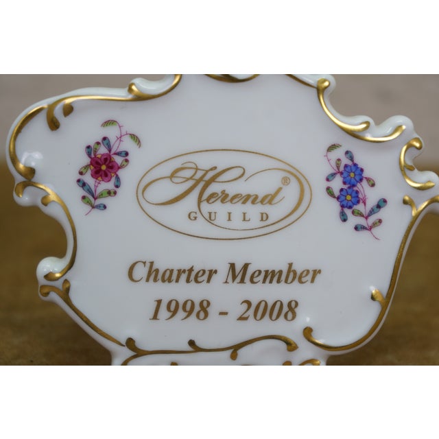 Rare Herend Guild Charter Member Commemorative Porcelain Display Plaque 1998-08' For Sale - Image 9 of 10