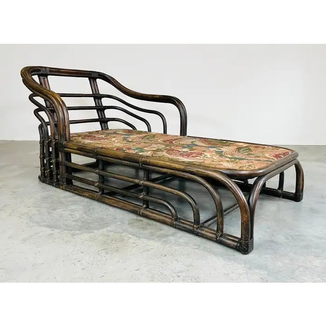Bohemian Ficks Reed Style Sculptural Bamboo Chaise Lounge Chair Circa ...