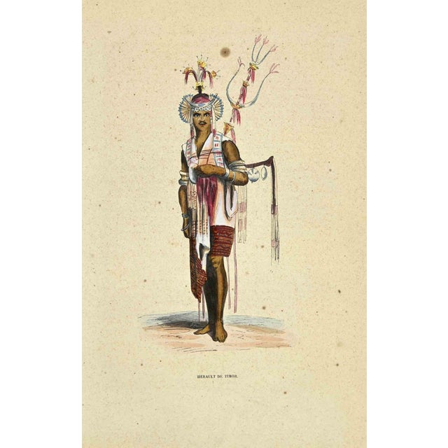Herault de Timor is a hand colored lithograph made by Auguste Wahlen in 1844. Good condition. The artwork belongs to the...