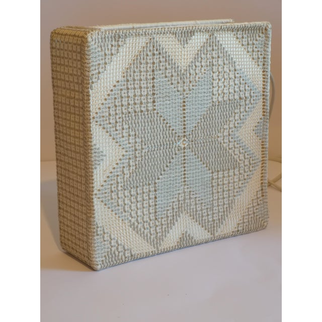 1960s Swedish Designer Embroidery Fabric Wall Light For Sale - Image 9 of 10