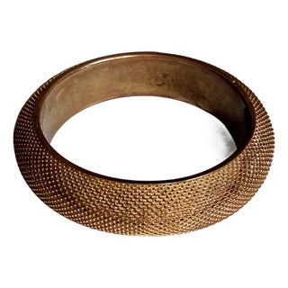 Vintage Mesh Brutalist Bangle Bracelet For Sale